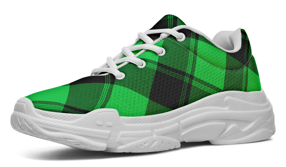 Lucky Green Plaid Chunky Sneakers