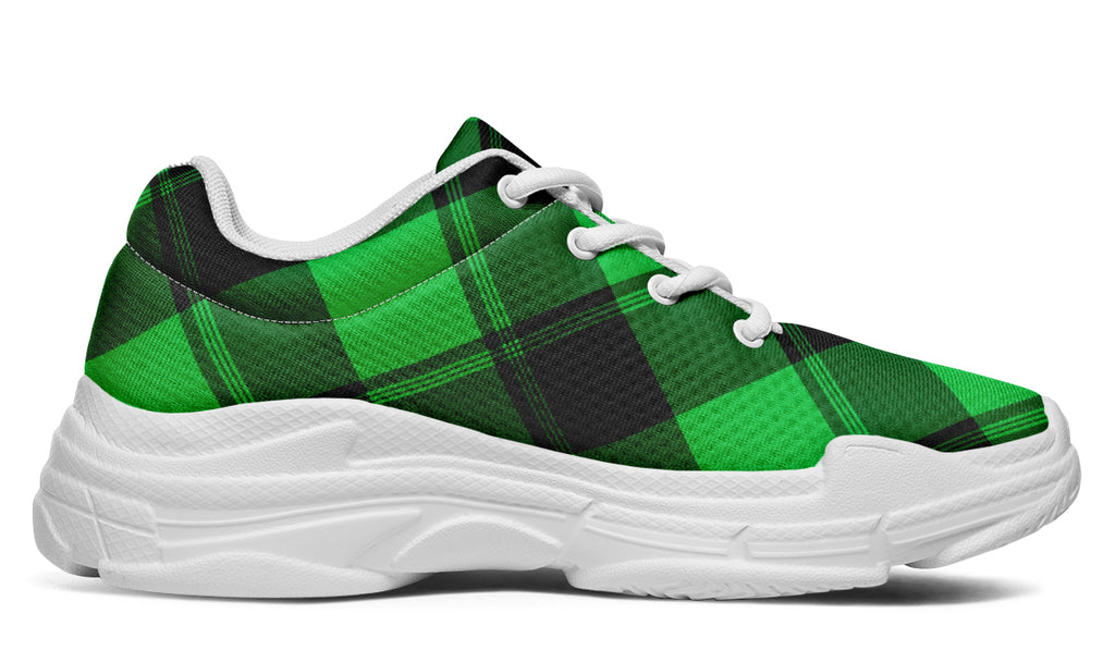 Lucky Green Plaid Chunky Sneakers