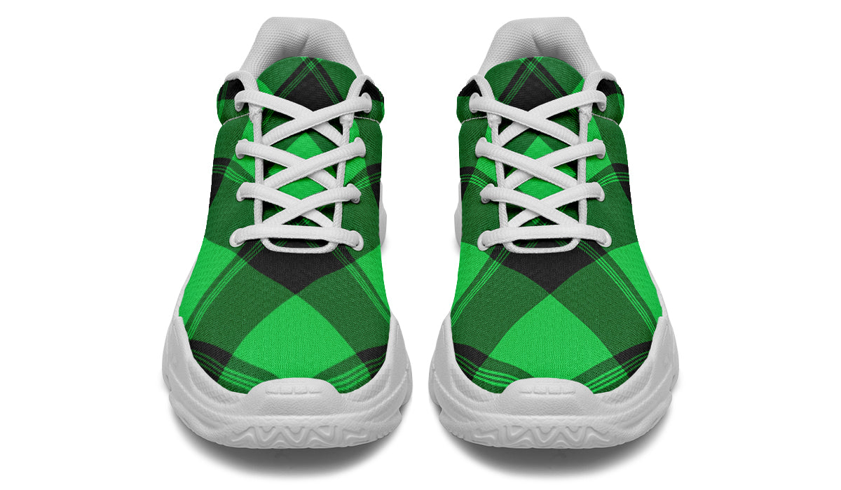 Lucky Green Plaid Chunky Sneakers