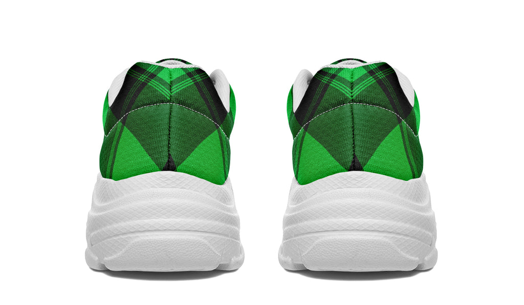 Lucky Green Plaid Chunky Sneakers