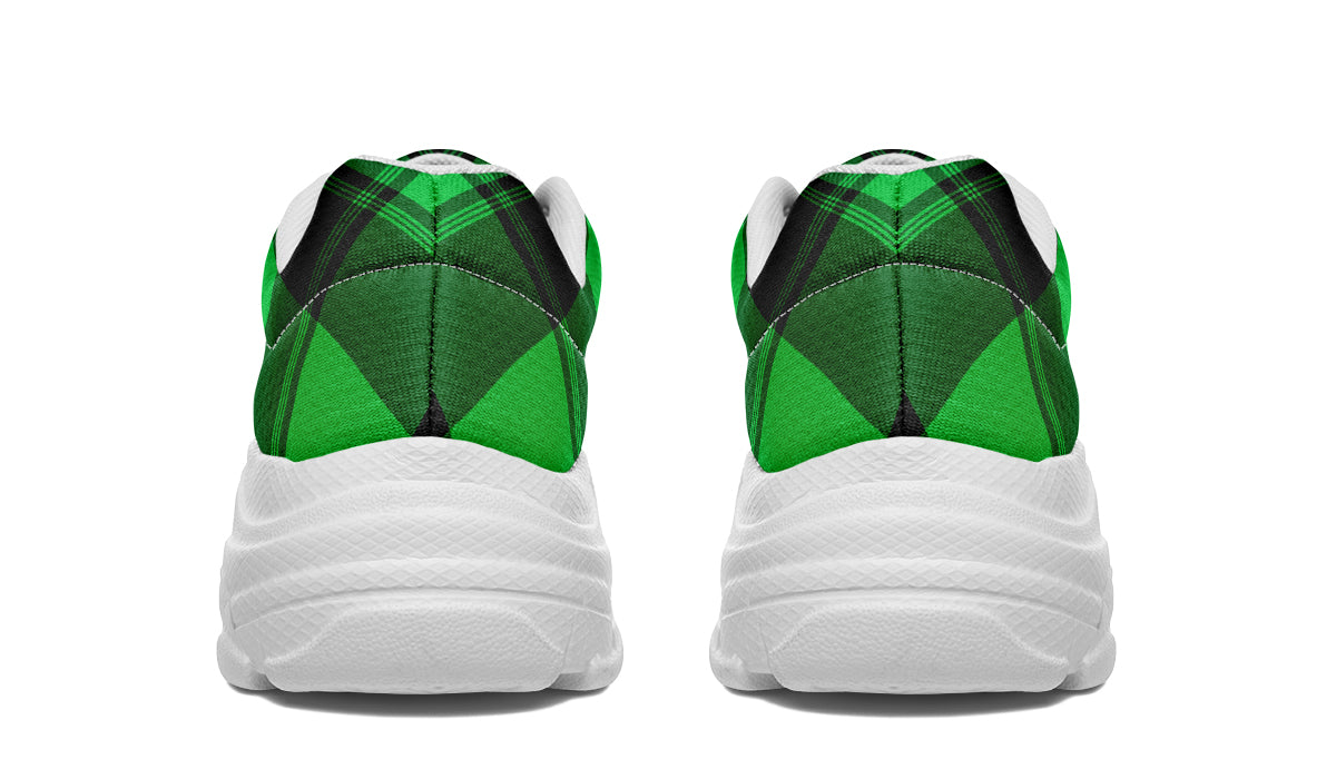 Lucky Green Plaid Chunky Sneakers