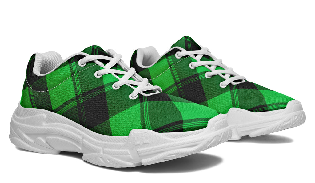 Lucky Green Plaid Chunky Sneakers