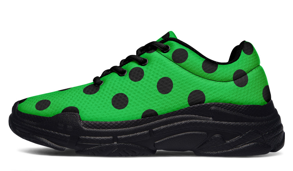 Lucky Green Polka Dot Chunky Sneakers