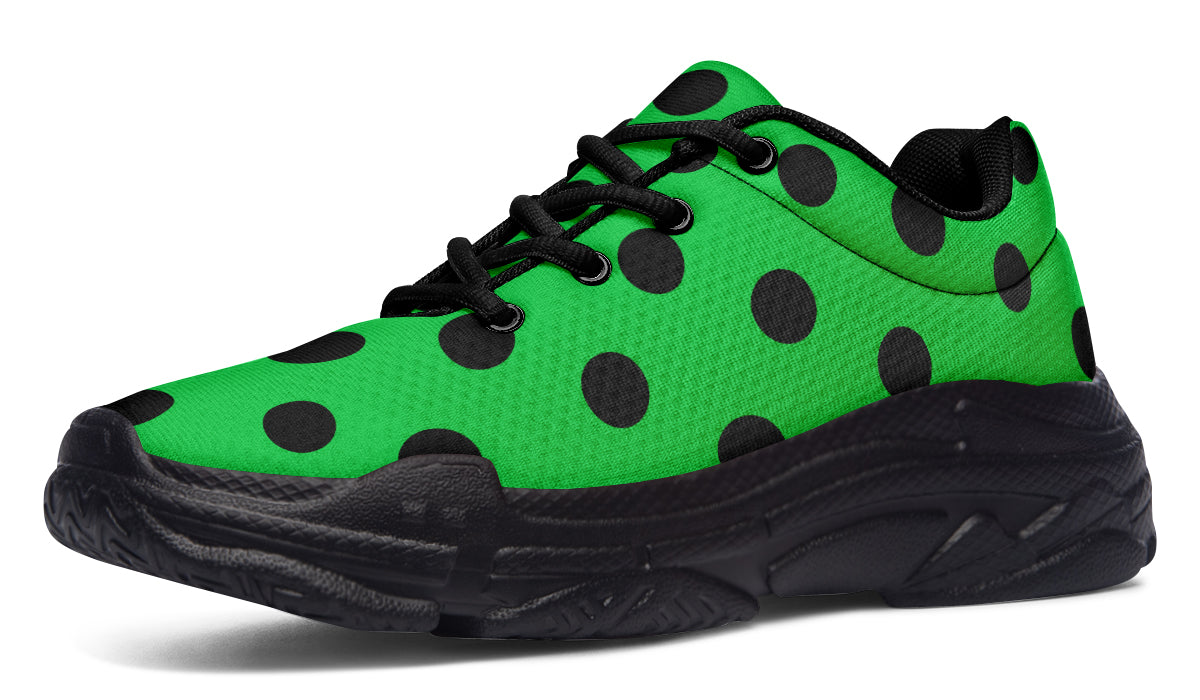 Lucky Green Polka Dot Chunky Sneakers