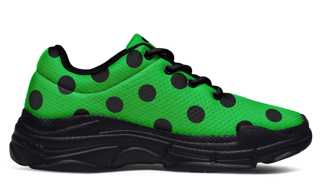 Lucky Green Polka Dot Chunky Sneakers