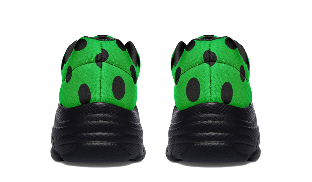 Lucky Green Polka Dot Chunky Sneakers