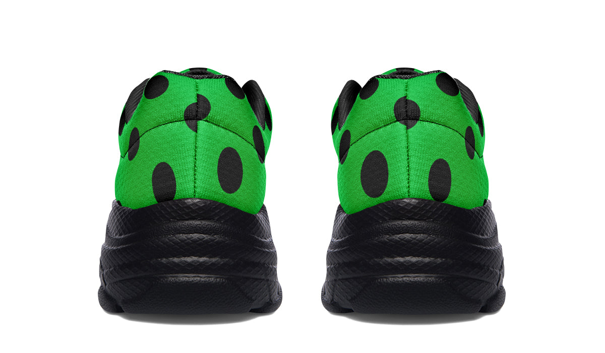 Lucky Green Polka Dot Chunky Sneakers