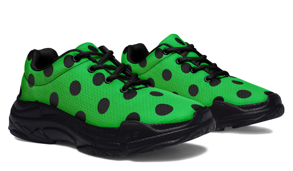 Lucky Green Polka Dot Chunky Sneakers