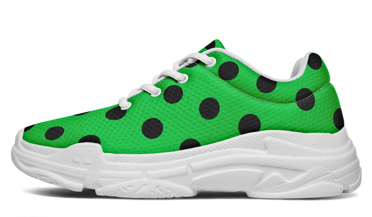 Lucky Green Polka Dot Chunky Sneakers
