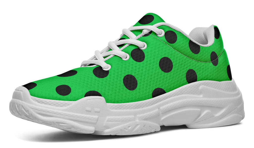 Lucky Green Polka Dot Chunky Sneakers