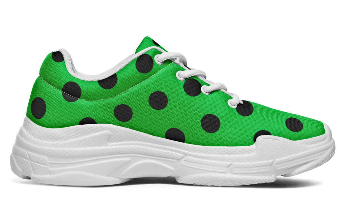 Lucky Green Polka Dot Chunky Sneakers