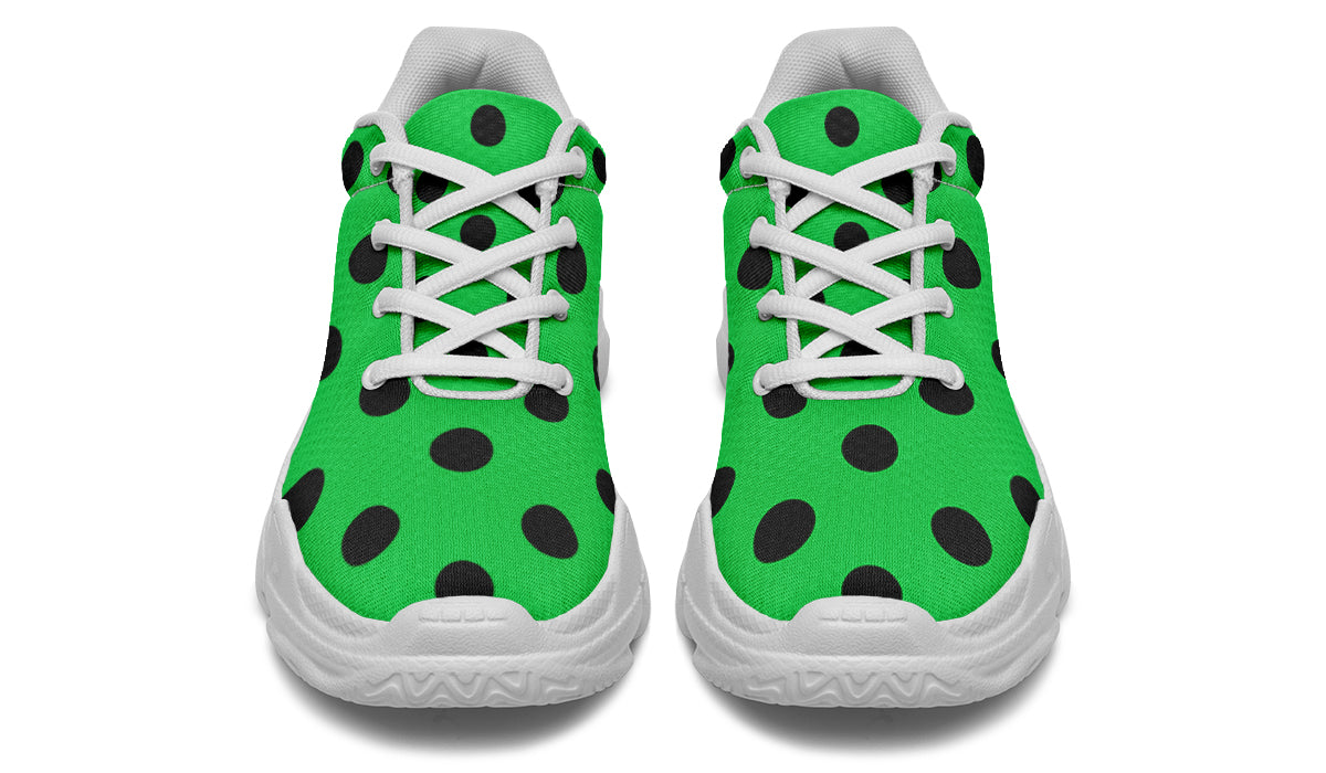 Lucky Green Polka Dot Chunky Sneakers