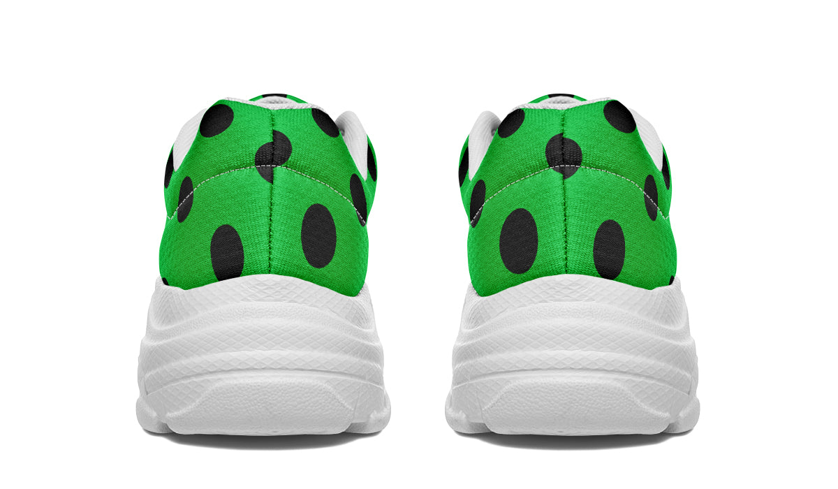 Lucky Green Polka Dot Chunky Sneakers