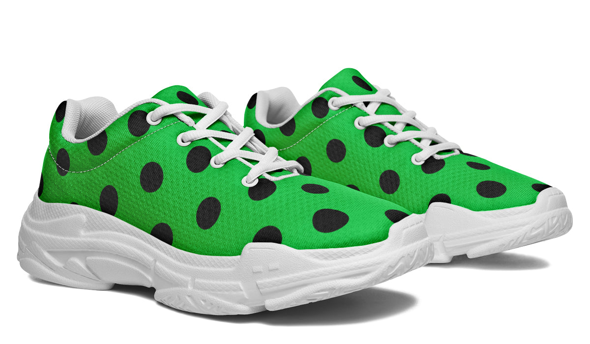 Lucky Green Polka Dot Chunky Sneakers