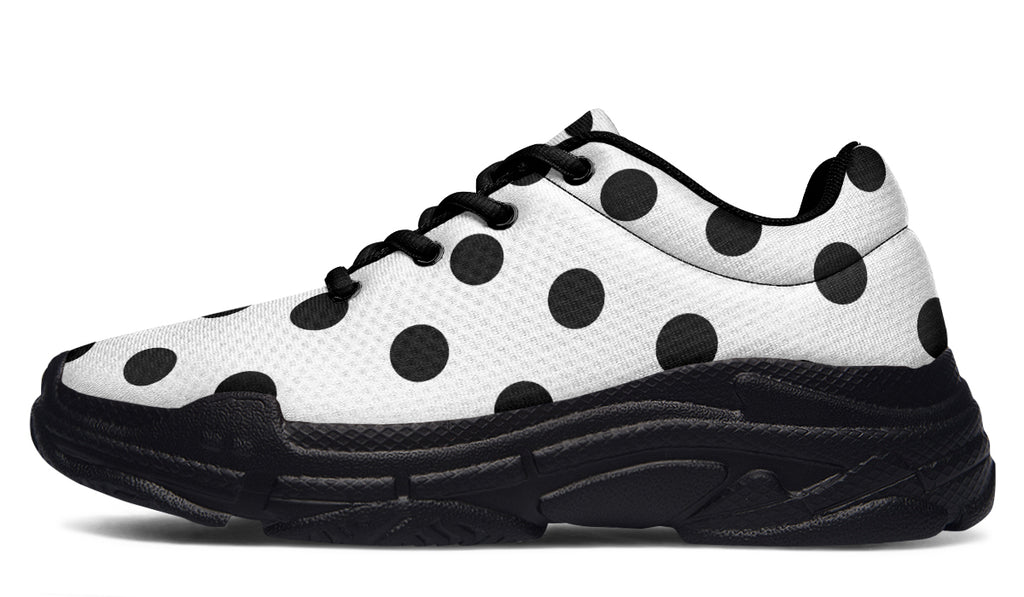 Marshmallow White Polka Dot Chunky Sneakers
