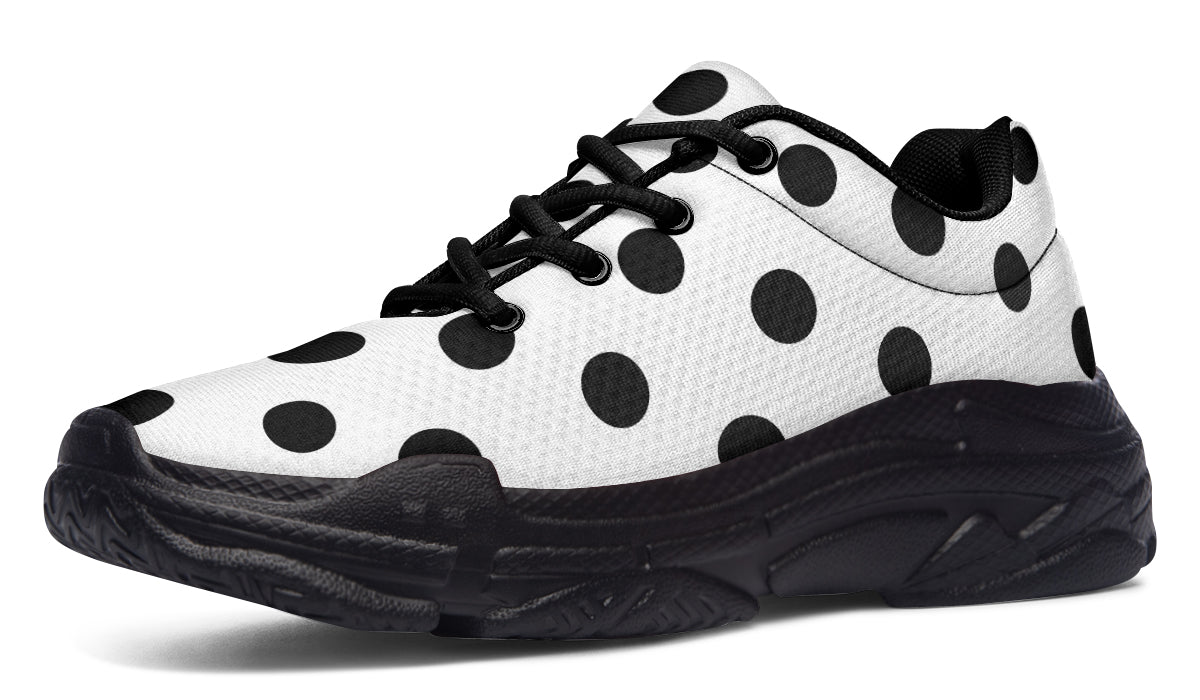 Marshmallow White Polka Dot Chunky Sneakers