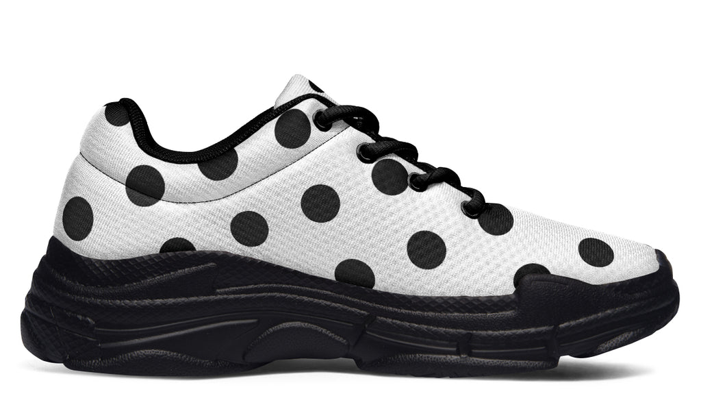 Marshmallow White Polka Dot Chunky Sneakers