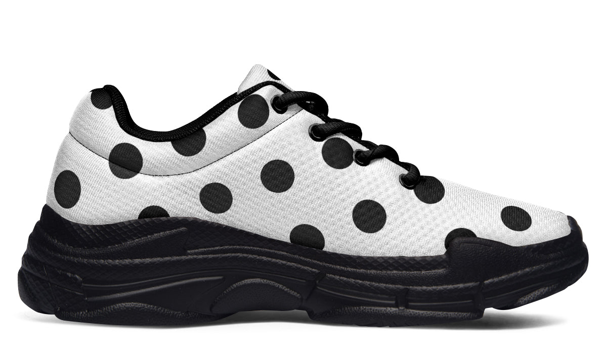 Marshmallow White Polka Dot Chunky Sneakers