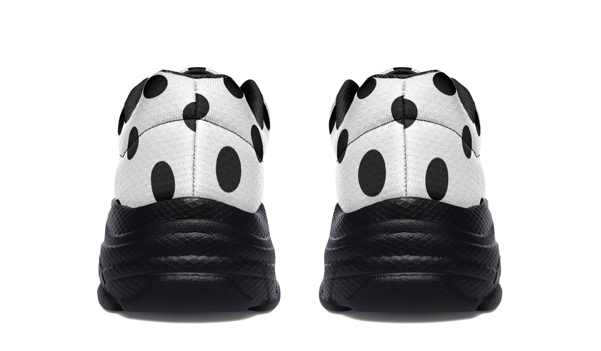 Marshmallow White Polka Dot Chunky Sneakers