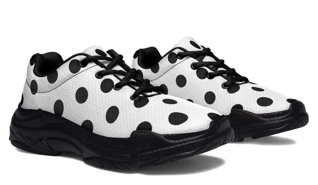 Marshmallow White Polka Dot Chunky Sneakers