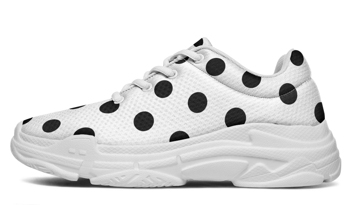 Marshmallow White Polka Dot Chunky Sneakers