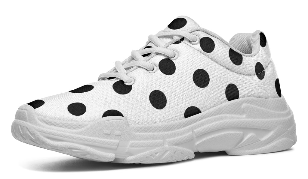 Marshmallow White Polka Dot Chunky Sneakers