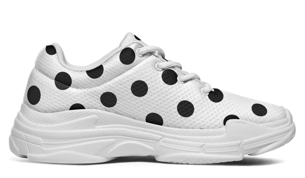 Marshmallow White Polka Dot Chunky Sneakers