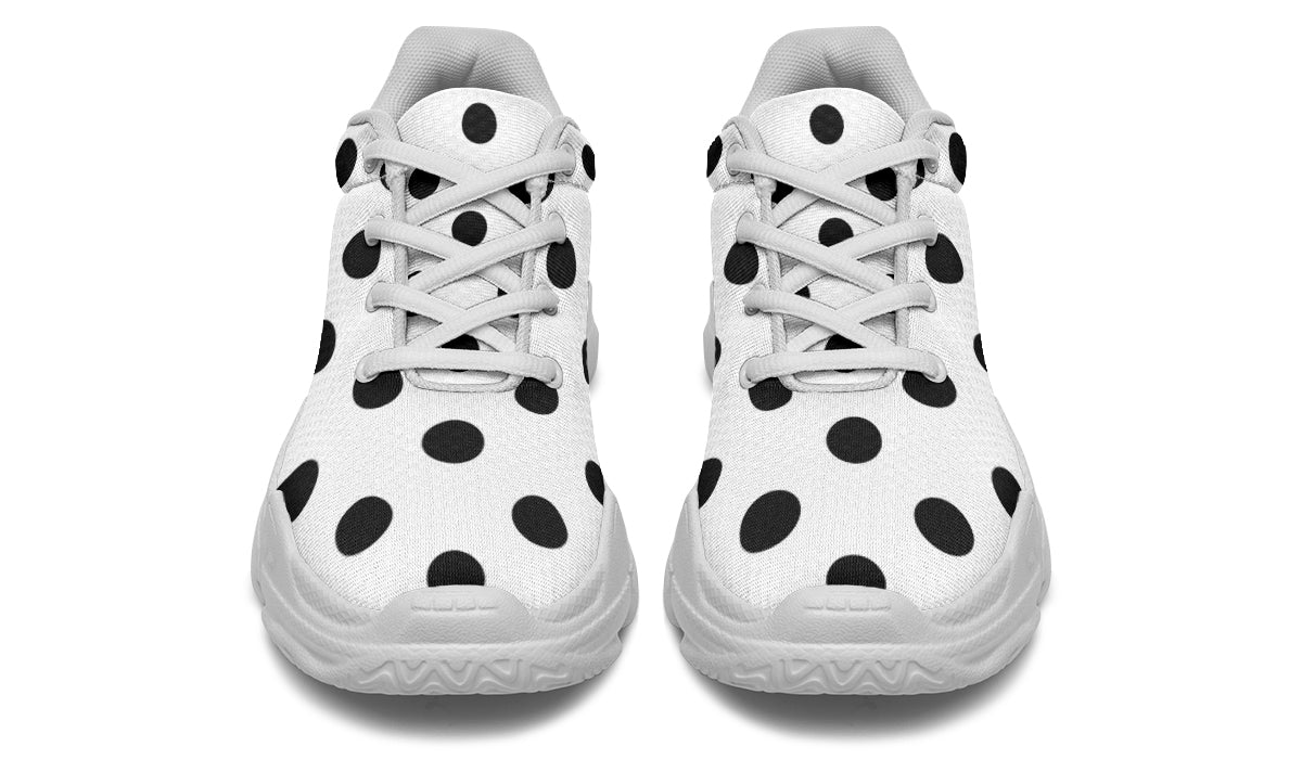 Marshmallow White Polka Dot Chunky Sneakers