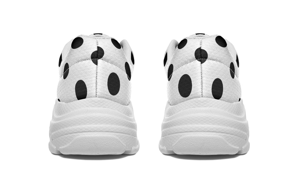 Marshmallow White Polka Dot Chunky Sneakers