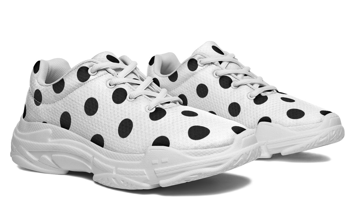 Marshmallow White Polka Dot Chunky Sneakers