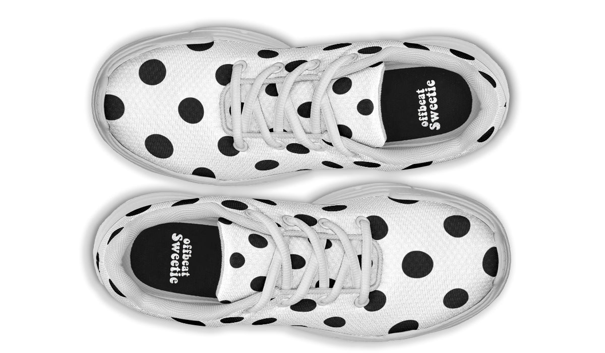 Marshmallow White Polka Dot Chunky Sneakers