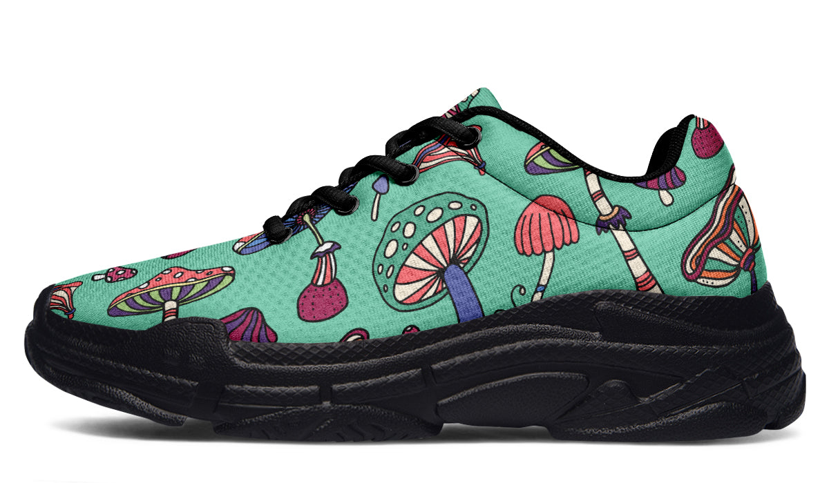 Mismatched Mushrooms Chunky Sneakers - Offbeat Sweetie