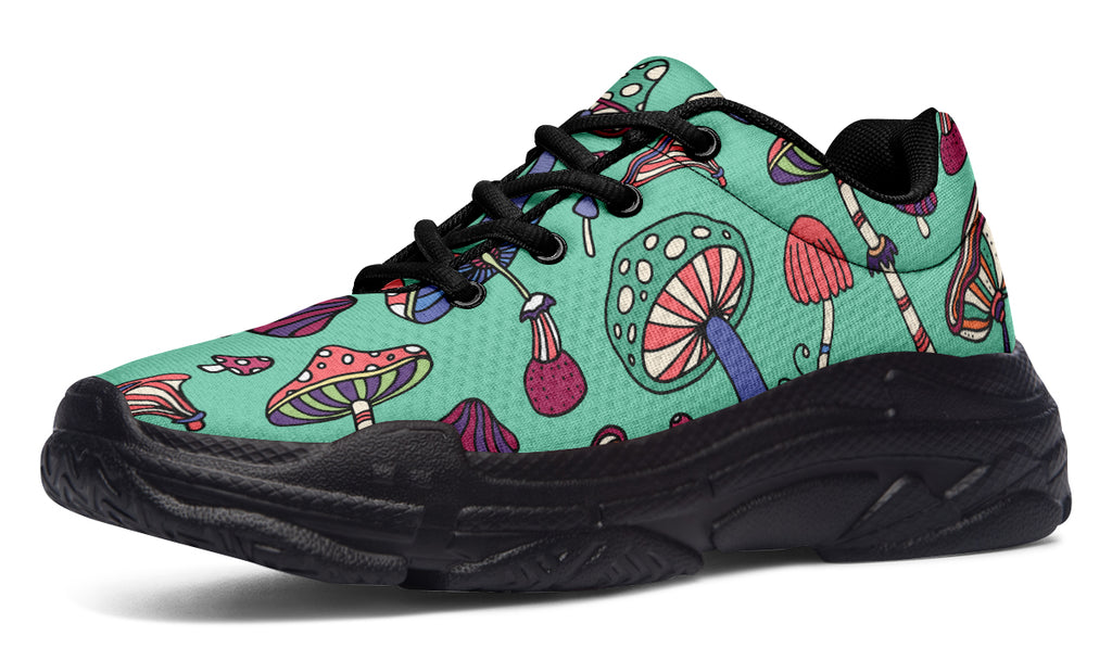 Mismatched Mushrooms Chunky Sneakers - Offbeat Sweetie