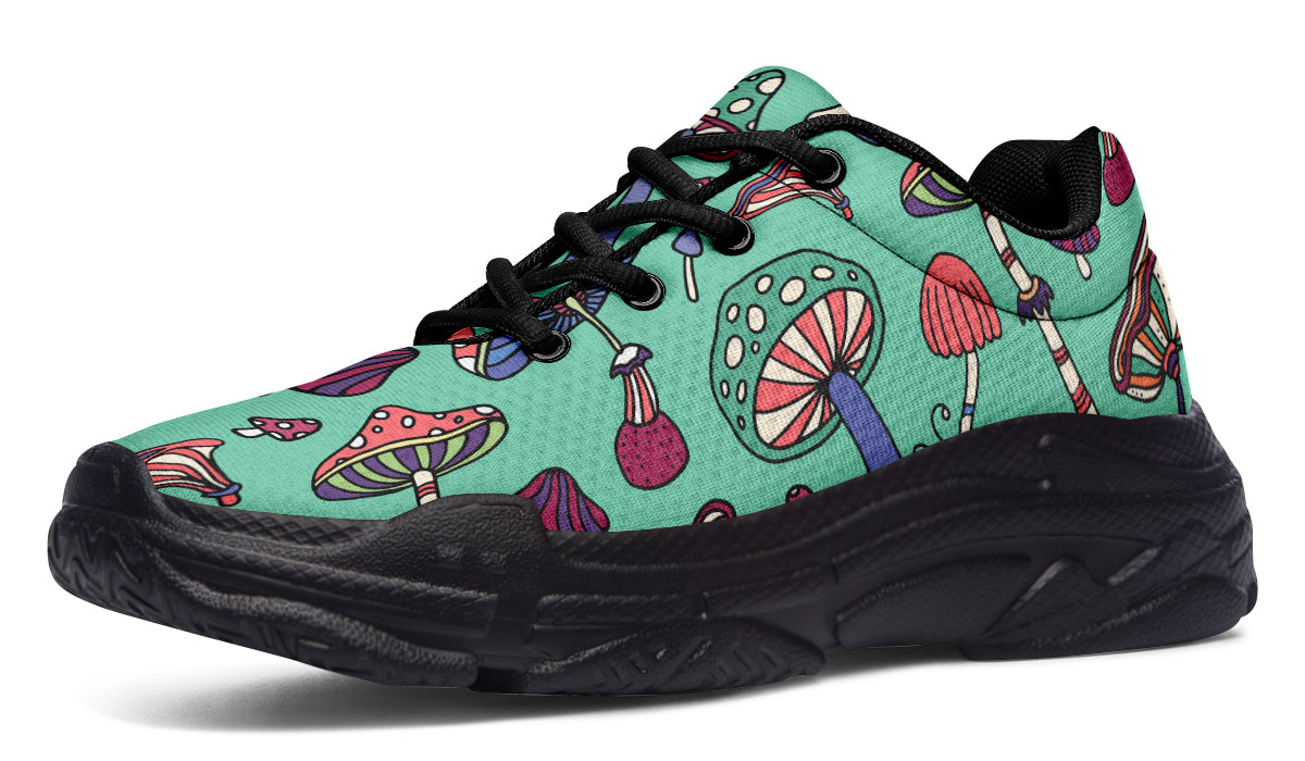 Mismatched Mushrooms Chunky Sneakers - Offbeat Sweetie