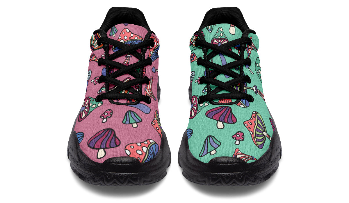 Mismatched Mushrooms Chunky Sneakers - Offbeat Sweetie