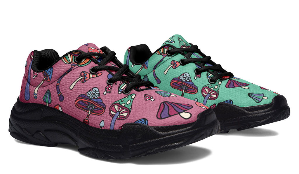 Mismatched Mushrooms Chunky Sneakers - Offbeat Sweetie
