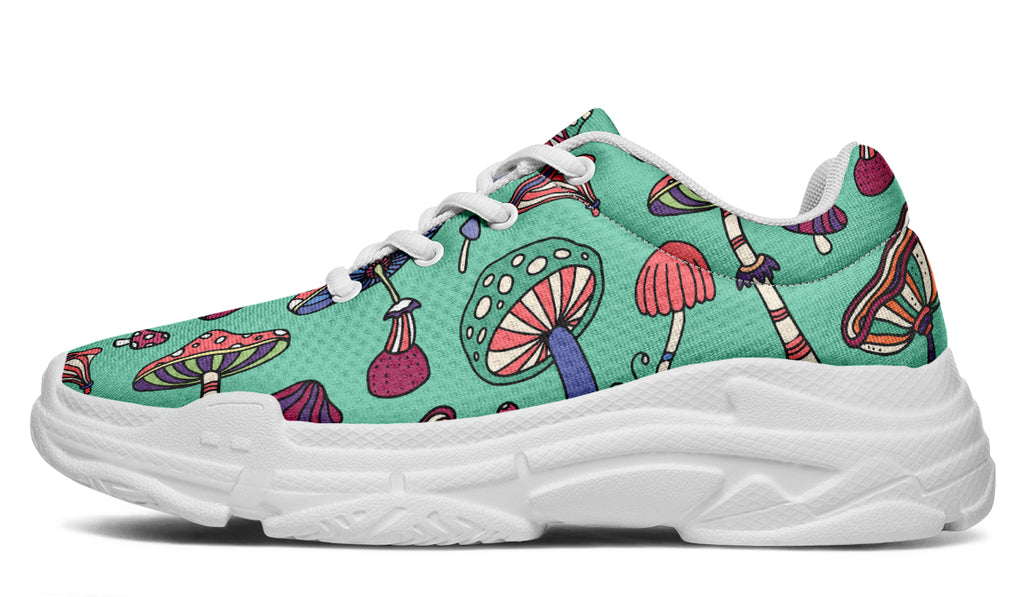Mismatched Mushrooms Chunky Sneakers - Offbeat Sweetie