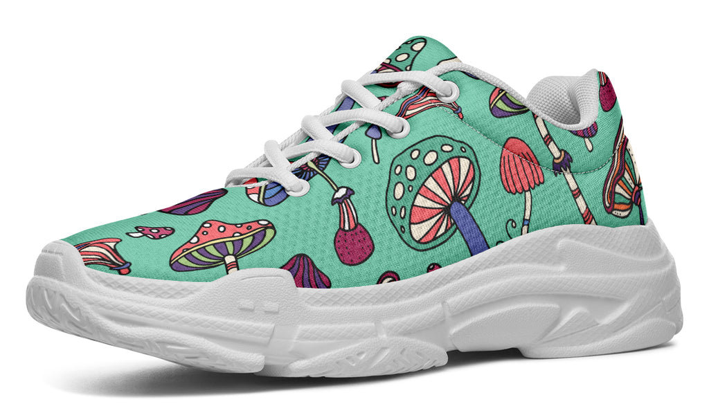 Mismatched Mushrooms Chunky Sneakers - Offbeat Sweetie