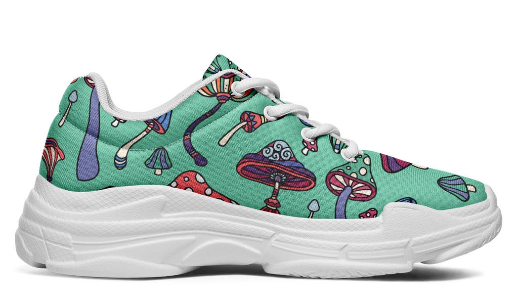 Mismatched Mushrooms Chunky Sneakers - Offbeat Sweetie