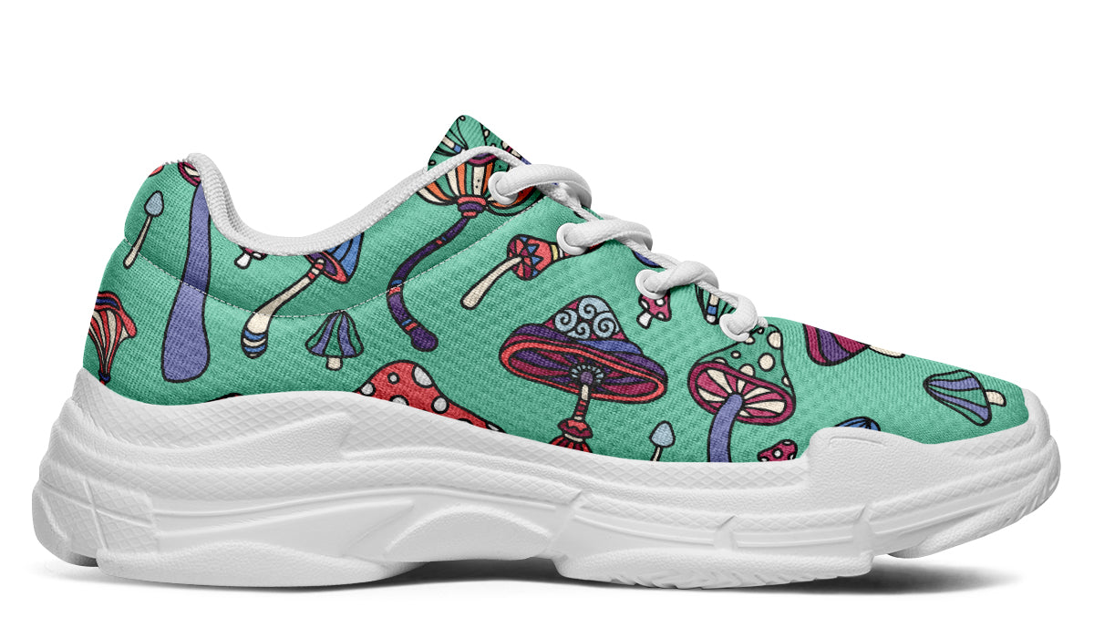 Mismatched Mushrooms Chunky Sneakers - Offbeat Sweetie