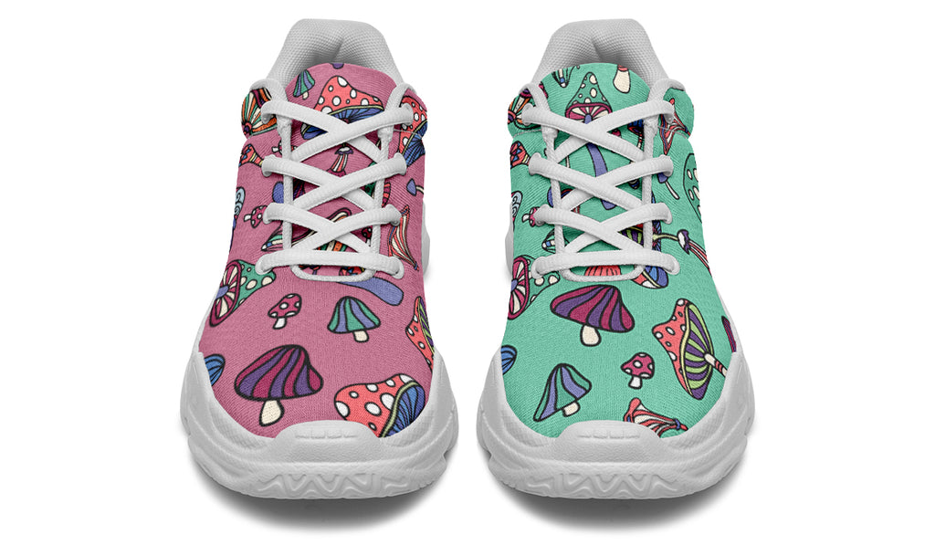Mismatched Mushrooms Chunky Sneakers - Offbeat Sweetie