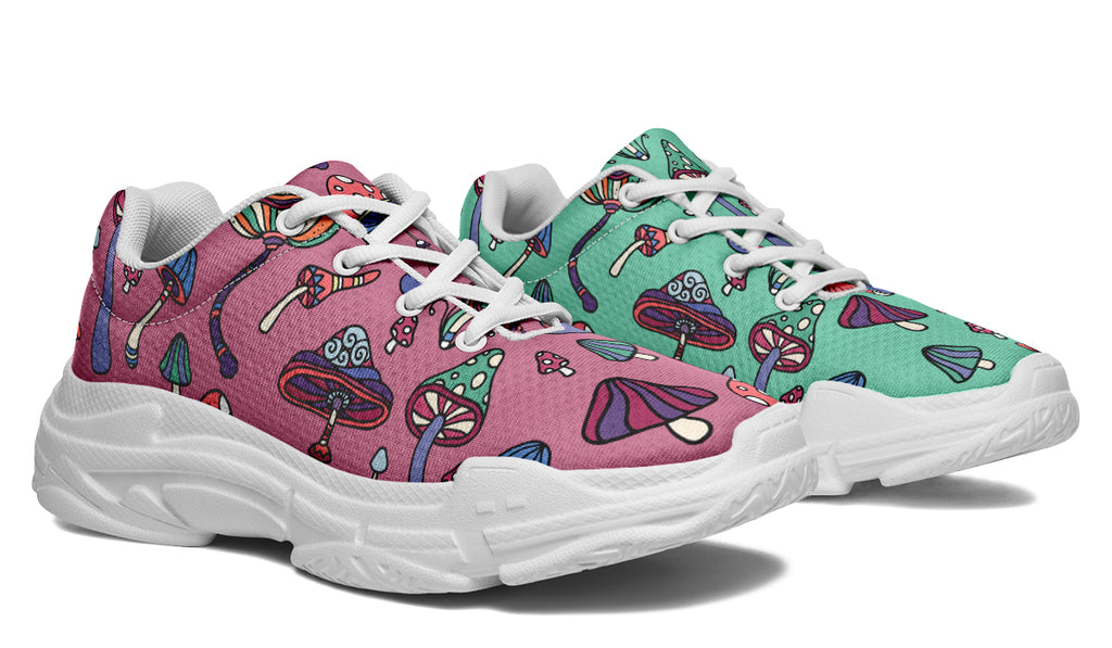 Mismatched Mushrooms Chunky Sneakers - Offbeat Sweetie