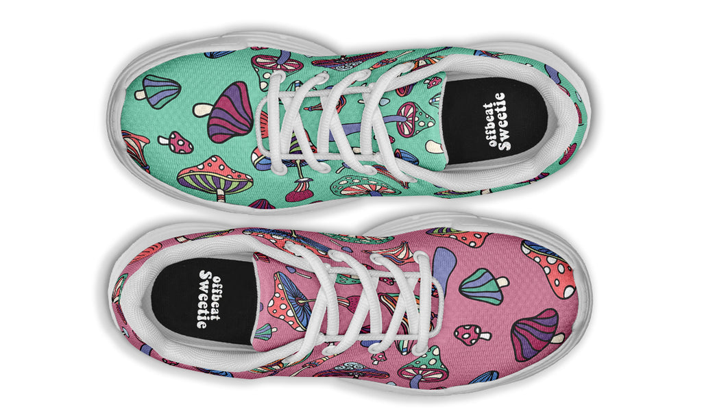 Mismatched Mushrooms Chunky Sneakers - Offbeat Sweetie
