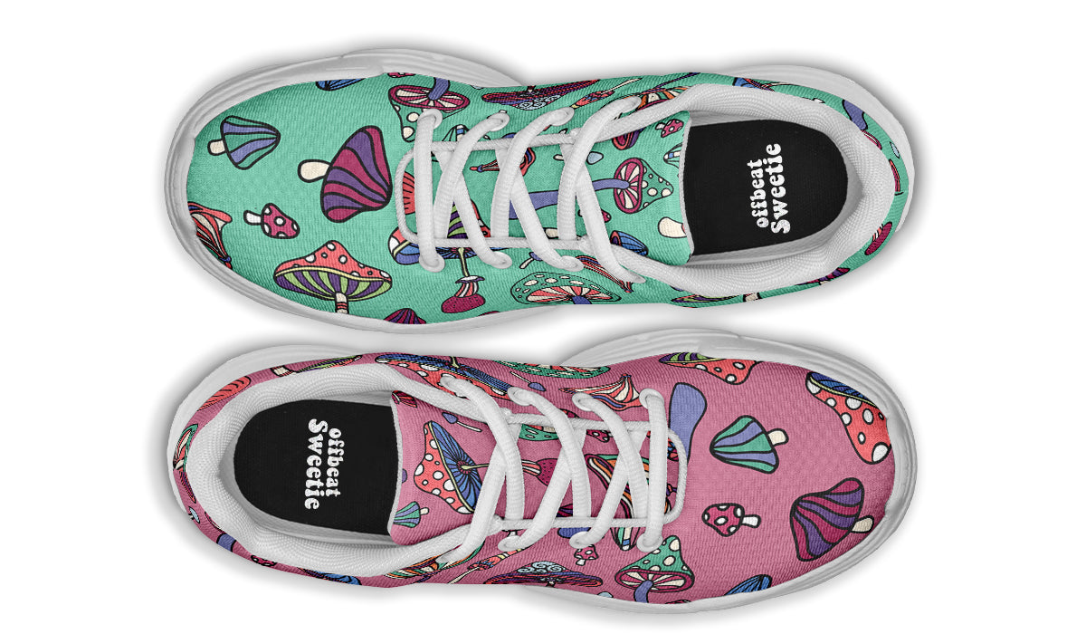 Mismatched Mushrooms Chunky Sneakers - Offbeat Sweetie