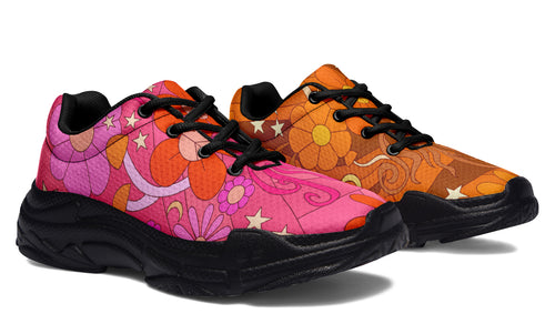 Molly's Mismatched Retro Daisies Chunky Sneakers - Offbeat Sweetie