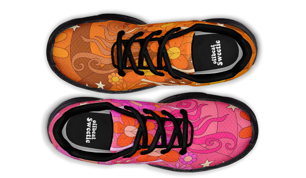 Molly's Mismatched Retro Daisies Chunky Sneakers - Offbeat Sweetie