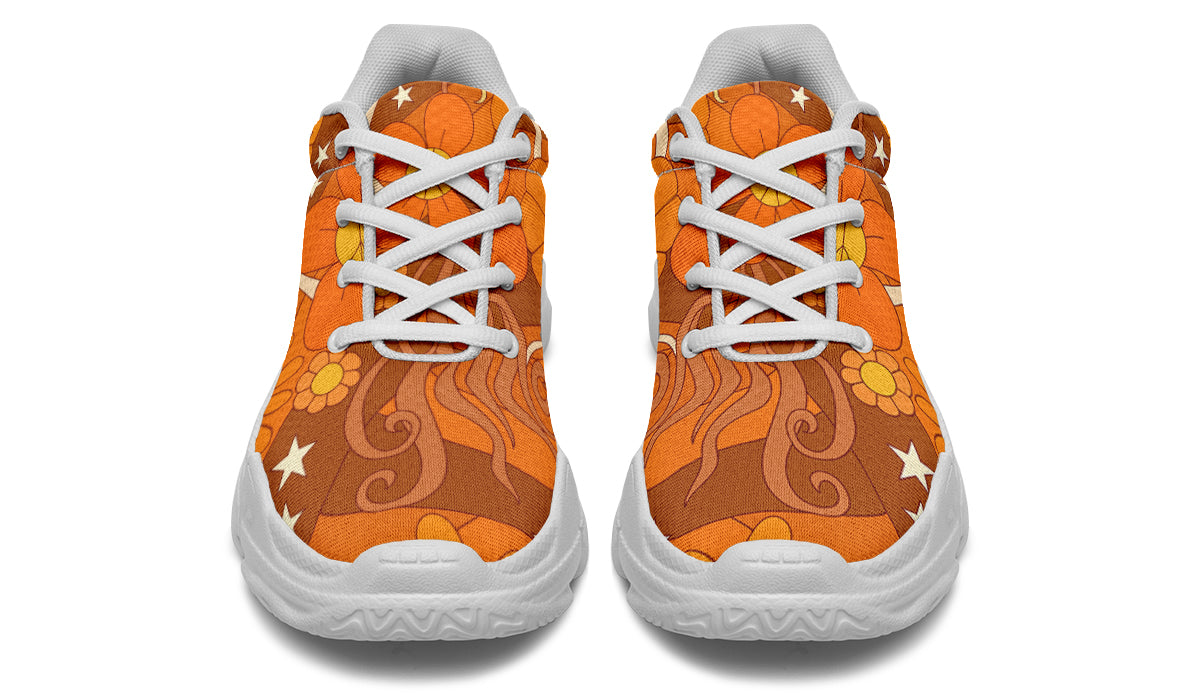 Molly's Orange Retro Daisies Chunky Sneakers