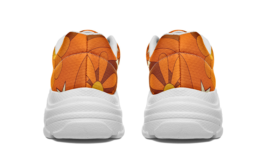 Molly's Orange Retro Daisies Chunky Sneakers