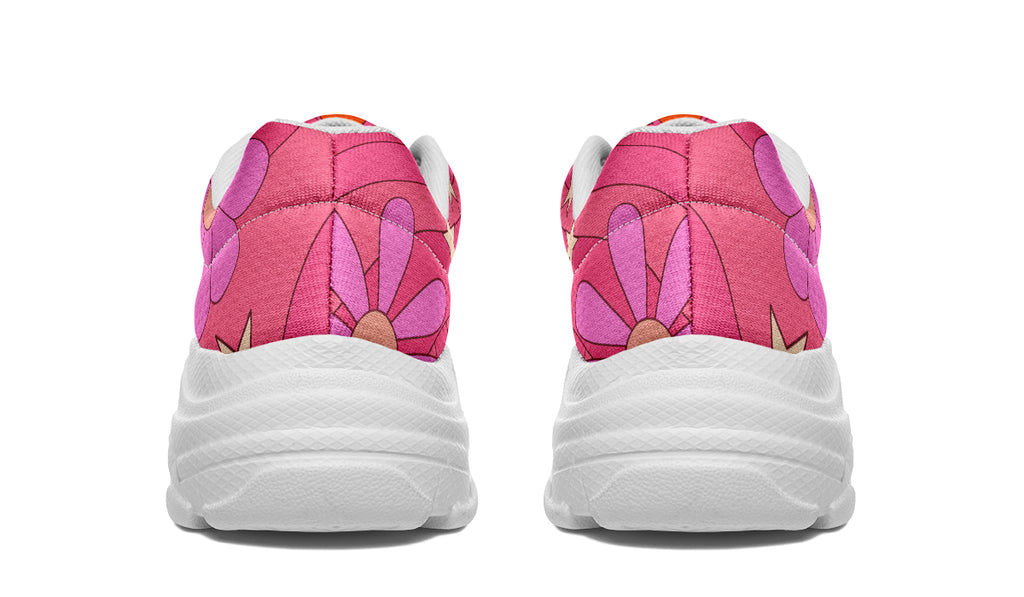 Mollys Pink Retro Daisies Chunky Sneakers