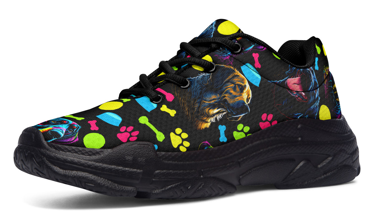 Neon Dogs Chunky Sneakers - Offbeat Sweetie